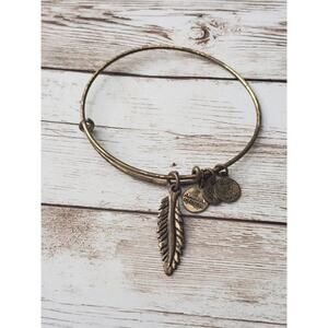 Alex & Ani - Feather Charm Bracelet / Bangle - *Tarnished*